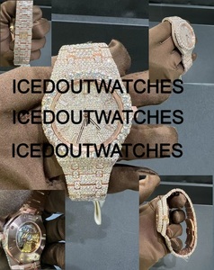 Reloj Mecánico para Hombre con Caja de Acero Inoxidable, Esfera de Cristal, Oro Rosa, Diamante Moissanite VVS - Product Image 1