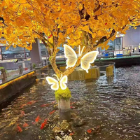 Lumière de jardin LED papillon mobile 40cm 60cm, IP65 étanche, ailes colorées dynamiques pour décoration extérieure de Noël, de parcs et de centres commerciaux
