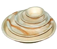 Vaisselle écologique en feuilles de palmier d'arec, assiettes, bols et plateaux jetables pour les fêtes, la restauration et les événements, biodégradables en feuilles d'arec