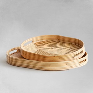 Rattan serving <b>trays</b> hand-made <b>tray</b> for bread fruit candy cheapest price <b>kitchen</b> serveware - Product Image 4