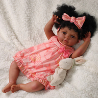 Poupée Reborn Babeside Ama 20'' Bébé Fille Afro-Américaine, Jouet Doux, Poupée Mannequin, Mini Jouet avec Ensemble Coquillages d'Été