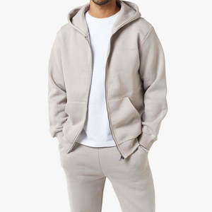 Ensemble de survêtement en coton de haute qualité pour homme, sweat-shirt à capuche et pantalon de jogging, fermeture éclair, 2 pièces - Product Image 5