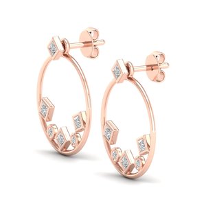 REYES Nuevo Diseño, Pendientes de Aro de Oro Sólido de 14K con Moissanita Certificada por GRA para Mujer, Joyería Fina de Alta Calidad, Regalo de Boda - Product Image 3