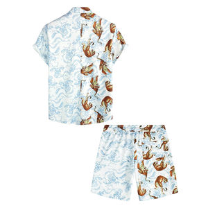 Produit le plus vendu : Ensemble t-shirt à manches courtes et short pour homme, été, avec impression par sublimation personnalisée - Product Image 2