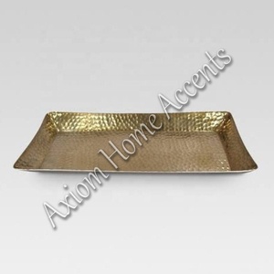 Axiom Home Accents Plateau en laiton élégant Finition lisse Artisanat en métal pour Noël Dessert Snack Servant ou Décoration de la maison - Product Image 4