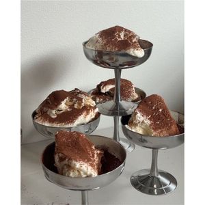 Tazón Doble de Metal para Postres, Apilable, de Acero Inoxidable, para Helado, con Pedestal, para Servir Frutas y Ensaladas, Tazones para Helado al por Mayor - Product Image 3