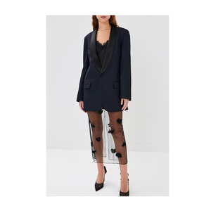 Blazer Clásico de Oficina para Mujer, Elegante, Azul Marino, con un Solo Botón y Acolchado - Product Image 5