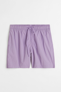 Short de bain pour homme en tissu tissé respirant, couleur unie corail, taille mi-haute avec cordon de serrage - Product Image 4