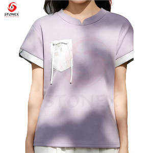 เสื้อยืดพิมพ์ลายแบบมีกระเป๋า ผ้าเนื้อดี เป็นมิตรกับสิ่งแวดล้อม สำหรับผู้หญิง แขนสั้น ทรงปกติ แห้งเร็ว ระบายอากาศดี มีสไตล์ คุณภาพสูง - Product Image 1