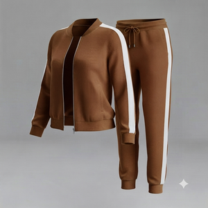 Conjunto Deportivo de 2 Piezas para Mujer, Pantalones Largos de Invierno con Diseño de Logotipo Personalizado al por Mayor, Traje de Gimnasio con Cremallera, Ropa Deportiva para Mujer - Product Image 4