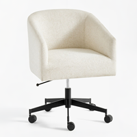Chaise de bureau ergonomique pivotante à 360 degrés, multifonctionnelle, moderne, avec revêtement en tissu mat, finition métallique, réglable