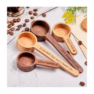 Ensemble de cuillères à café en bois avec manche personnalisé, design minimaliste durable pour la cuisine, magnifique ensemble de cuillères en bois pour servir le café - Product Image 3