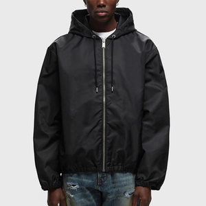 <b>Men's</b> High Quality Solid Nylon Casual Windbreaker Jacket Water-Proof Outdoor Zipper <b>Coats</b> Winter Season Thin Cotton-Filled Stand - Product Image 1