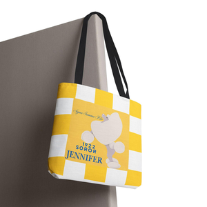Sac fourre-tout Sigma Gamma Rho SGRHO, cadeau, vêtements, cadeau de probatiate, sac de voyage en toile jaune à carreaux avec nom personnalisé - Product Image 2