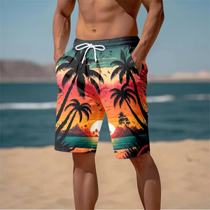 Nouveauté été : Short de plage Harajuku 3D imprimé cocotiers, motif palmiers, pour hommes – Vente en gros - Product Image 4