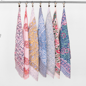 Bandanas Bohèmes en Coton Pur Respirant Faits Main Durables, Imprimés au Bloc, Foulards Western Tendance à Nouer au Poignet, Écologiques - Product Image 5