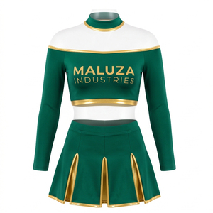 Uniforme de Animadoras Personalizado para Competencia All Star, Brillante con Pedrería, Sublimado en la Parte Delantera, Spandex/Poliéster, Atlético para Mujer - Product Image 1