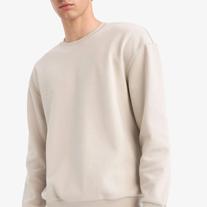 Sudadera de cuello redondo de lujo para hombre, informal, de felpa, 100% algodón, estilo urbano, con logotipo personalizado bordado, al por mayor. - Product Image 4