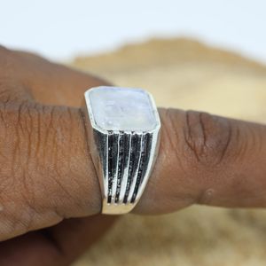 Rainbow Moonstone <b>Ring</b> 925 Sterling Silver Mens Handmade Gemstone Jewelry Statement <b>Ring</b> Gift For Him - Product Image 2