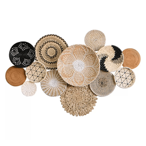 Décoration murale bohème en jonc de mer, tissée à partir de jonc de mer naturel, pour l'art mural décoratif et l'aménagement intérieur, fabriquée au Vietnam. - Product Image 1