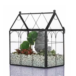 Macetero de Vidrio y Metal Resistente, Elegante Soporte Geométrico para Plantas de Interior, Decoración del Hogar - Product Image 5