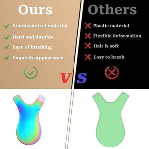 Mini peigne à cils en acier inoxydable en forme de Y, brosse de teinture réutilisable, séparateur de cils pour usage en salon, infusé à la kératine, sans odeur, 2-en-1, DIY - Product Image 3