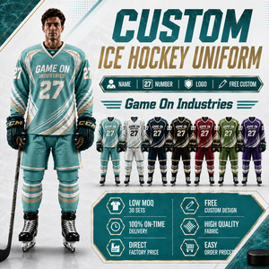 OEM ODM Service Custom Team Apparel Full Dye Sublimation Team Name & Number Private Lable Ice Hockey Uniform For Team Wear - Product Image 1
