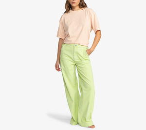 Camiseta de Cuello Redondo Oversize para Mujer, Tendencia 2026, Color Sólido, Corte Holgado, Manga Corta, 100% Algodón Jersey, Transpirable, para Todas las Temporadas - Product Image 3