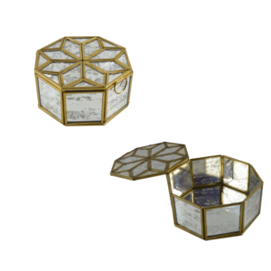 Glass Metal Combo Design Jewelry Storage Box Gold Finishing Dry Fruits Serving Box Metal <b>Bins</b> Storage Containers Jar - Product Image 5