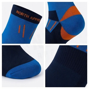 Crew <b>Socks</b> Geometric Pattern Blue Breathable <b>Running</b> <b>Socks</b> for Adults Spring Season - Product Image 5