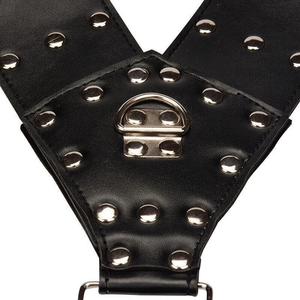 Genuine <b>Leather</b> Studded Body <b>Harness</b> Punk & Gothic Style Customized With Adjustable Waist Belt Full Body Chest Strap For Men - Product Image 5