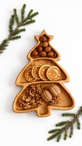 Plateau élégant en bois pour le Ramadan, avec couvercle, motif floral gravé, plateau en bois traditionnel indien, pour chocolats et dattes - Product Image 6