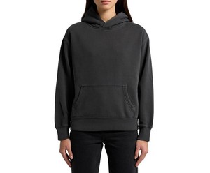 Hoodie oversize en tricot d'hiver pour femme avec épaules tombantes, 100% coton, tissu épais, manches longues, motif uni, style décontracté - Product Image 1