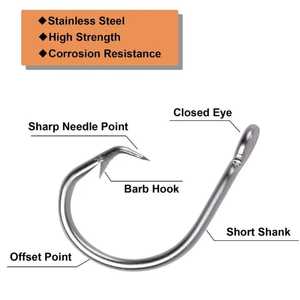Hameçons circulaires en acier inoxydable à haute teneur en carbone 2026, à ardillon unique, pour la pêche en eau salée, en rivière, à la carpe, à la truite, au bar, et hameçons offset Octopus - Product Image 3