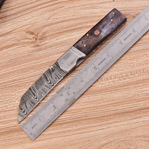 Couteau pliant à pointe clip en acier de Damas, manche en os teinté fait main, système de verrouillage Liner Lock, pour chasse, EDC, extérieur, personnalisé, vente en gros - Fournitures UA - Product Image 6