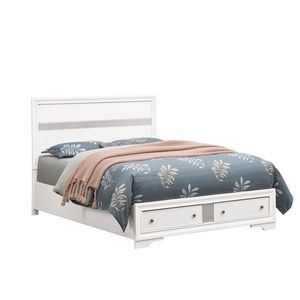 Cama Queen Madrid G02390B Tapizada en Blanco - Product Image 1