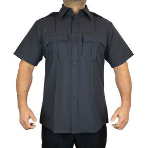 Wholesale First Class Men's 100% Polyester Short Sleeve 4 Hidden Pocket Zipper Uniform Shirt Breathable Fashion Workwear - Product Image 4