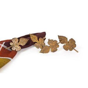 Leaf Shape Brass Napkin Rings 4.5cm Classic Design Durable <b>Table</b> Decoration Wedding Use - Product Image 5