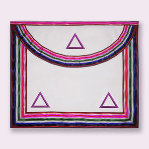 Tablier avec broderie de l'Œil Tout-Voyant, compas et équerre, fil doré, Rite écossais, Aigle à double tête - Product Image 2