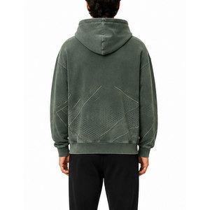 Sweat-shirts tendance délavés pour hommes 100 % coton, haut à capuche d'hiver à manches longues, design décontracté avec effet délavé, confort quotidien - Product Image 4