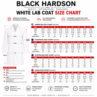Blouse de laboratoire bleu marine en sergé de coton et polyester 240 GSM, personnalisable par broderie et sérigraphie, pour uniforme professionnel
