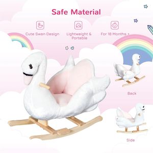 Sedia a Dondolo Elettrica Bianca e Rosa con Musica per Bambini, Seggiolone per Scuola, Hotel e Palestra - Product Image 4