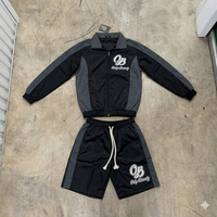 Ensemble short et veste coupe-vent en nylon léger pour homme, imprimé personnalisé, fermeture éclair, collection été 2026 – Grande Vente