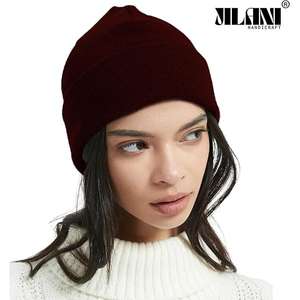 Gorro de Punto Jilani de Alta Calidad, Color Granate, Estilo Slouchy, para Mujer, Invierno, con Logotipo Bordado Personalizable, de Algodón - Product Image 2