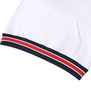 Sweat-shirt à capuche personnalisé Howard University blanc, coupe oversize et carrée, style fraternité, doublé polaire, color-block, pour la vente en gros - Product Image 6