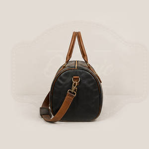 Bolsa de Viaje de Cuero Genuino Premium para Hombre - Bolsa de Gimnasio y Fin de Semana de Gran Capacidad en Negro y Marrón - Product Image 3