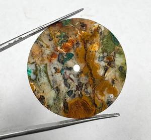 Cadran de montre K Gems en Jaspe Forêt Tropicale 34 mm, épaisseur 1,25 mm, cadran en pierre naturelle, modèle personnalisé 2009, centre 2 mm - Product Image 2