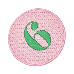 Pretty Girl Number 6 <b>Patch</b> Pink & Green Embroidered Round Applique Iron On Sew On Badge for <b>Jackets</b> Bags Hats DIY Garment - Product Image 4