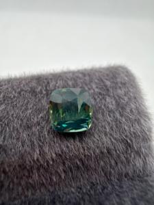Saphir Vert Naturel NOHEAT 1.00CT Coupe Coussin avec Effet de Couleur/Feu de Ceylan, Sri Lanka, pour la Fabrication de Bijoux - Product Image 4