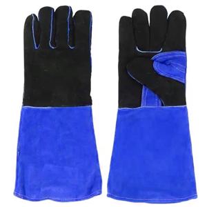 High Quality Reinforced Cowhide Split Leather Safety Gloves Anti Slip Heat and <b>Fire</b> Resistant for Welding Hockey Palm Usage - Product Image 2